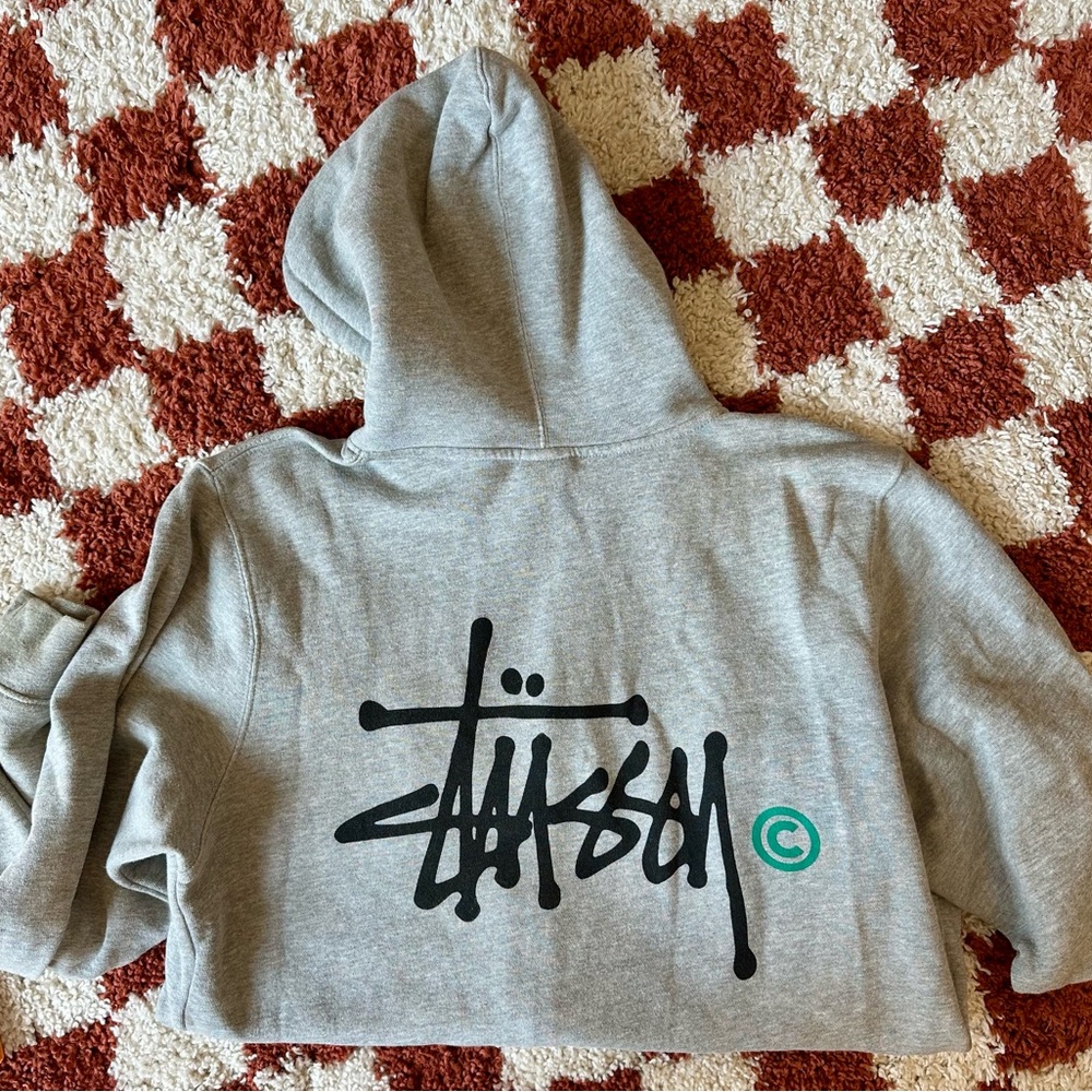 Classic Stussy Gray Zip Up Hoodie